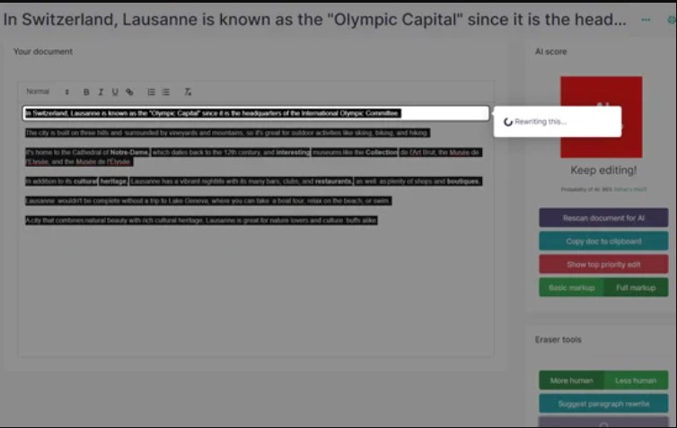Ai Detector Pro Rewriting Screenshot 2